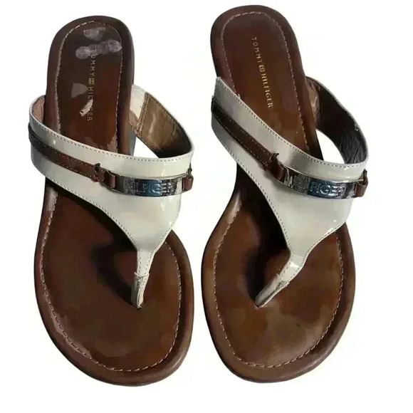 Tommy Hilfiger women's 8.5 M wedge sandals Thong Very Good Condition - Picture 6 of 14
